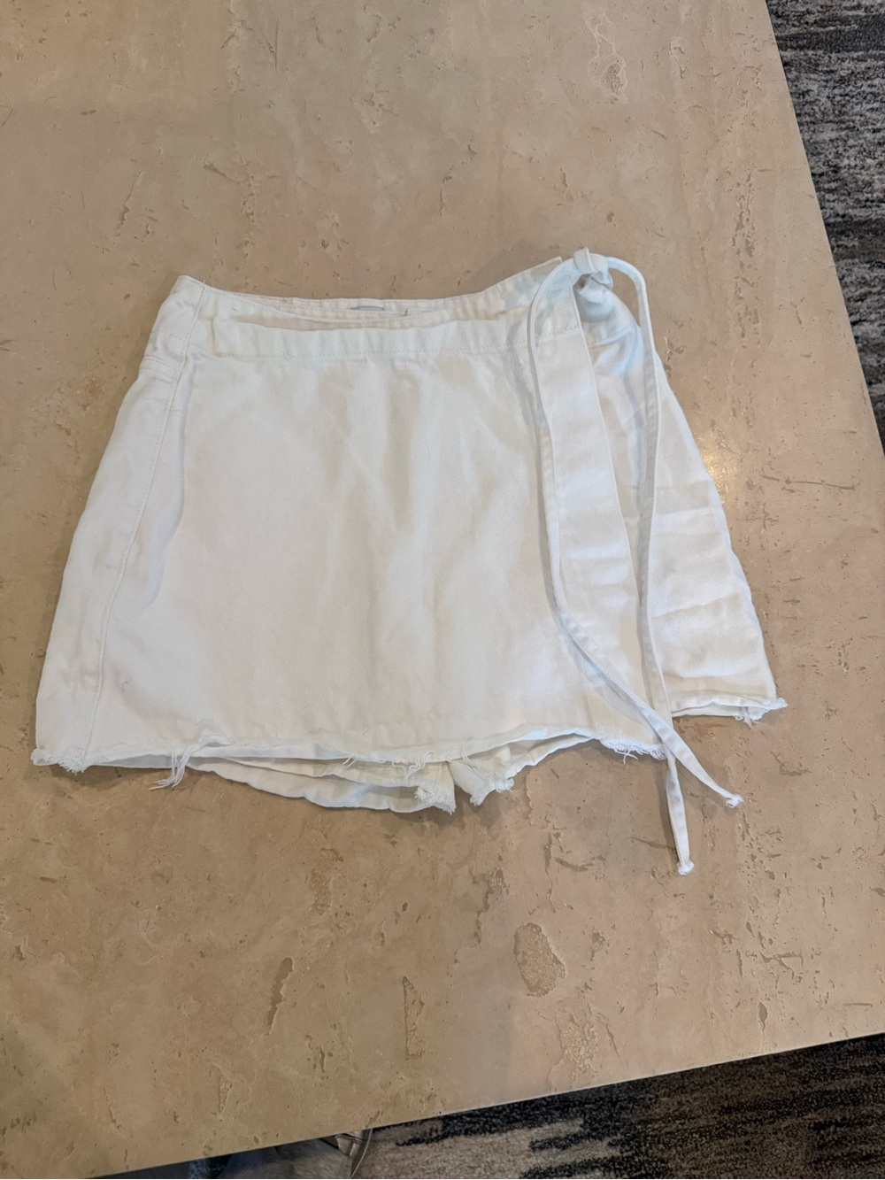 Princess Polly White Wrap Skort with Tie